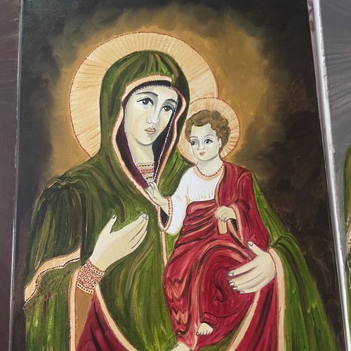 Oil painting on wood or fabric 70x50 cm