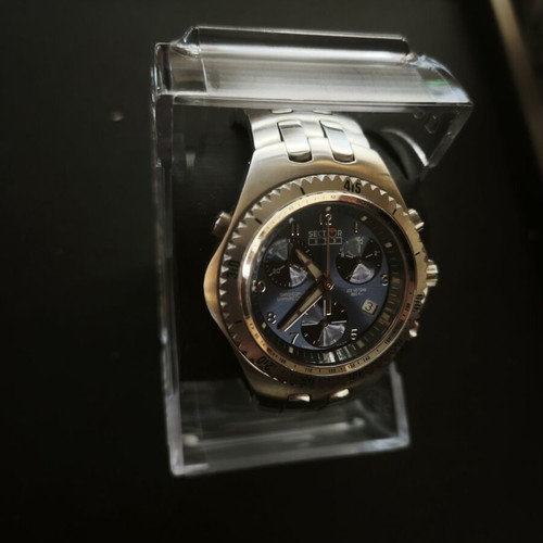 Sector 975 Chronograph men's watch, blue dial, 200m, NOS