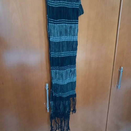Scarf like new gray and black cotton and viscose
