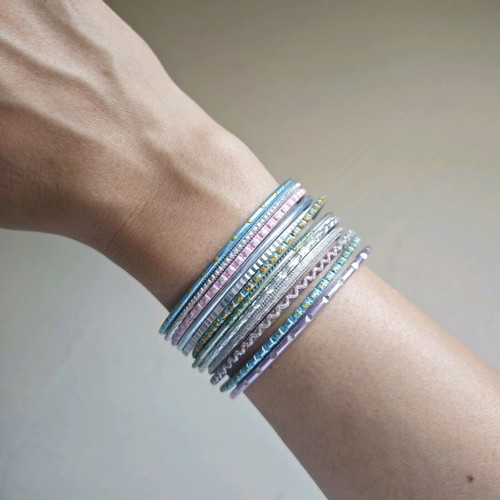 Summer bracelet set used, pack of 12, multicolor