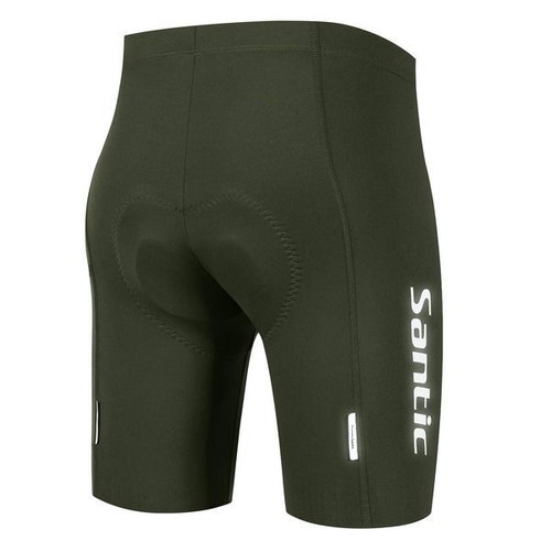 Santic men's cycling shorts with 4D padding, dark green