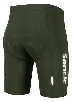 Santic men's cycling shorts with 4D padding, dark green