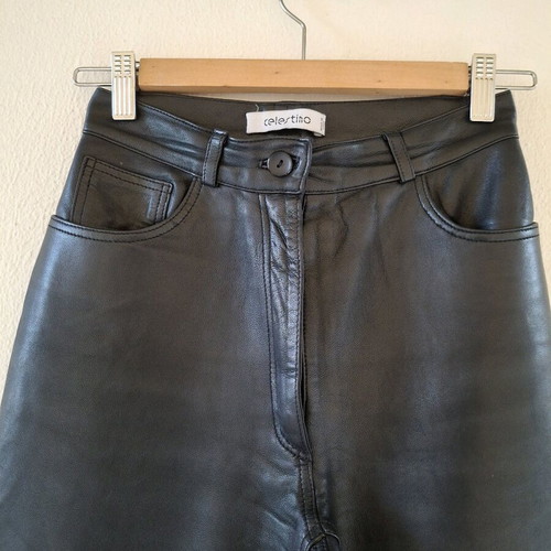 Celestino leather pants like new, black, high waist