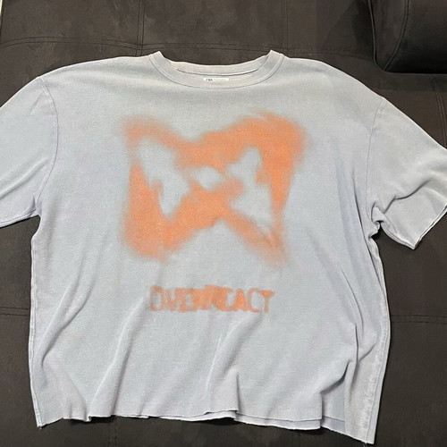 Zara T-shirt, blue and orange, XL