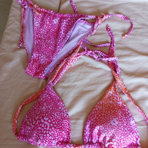 Pink bikini swimwear