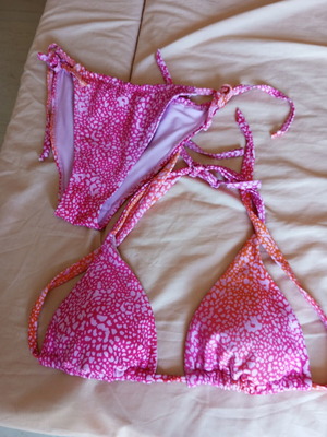 Pink bikini swimwear