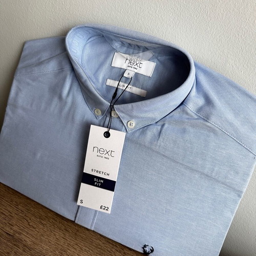 Next men's long sleeve shirt, size S, blue