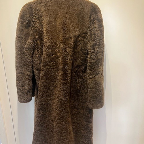 Vintage handmade fur coat used, brown, size S/M