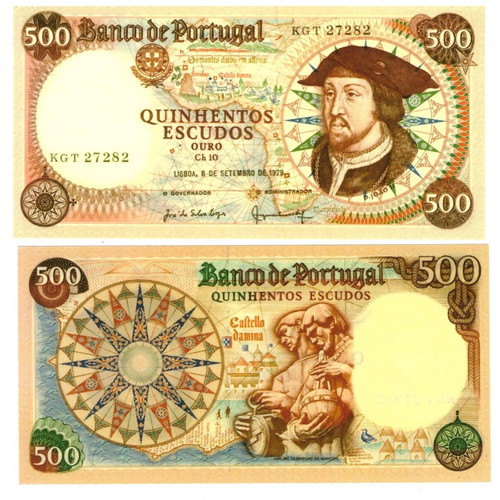 Portugal 500 Escudos banknote 1979 P #170 UNC