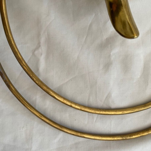 Set of rings used, brass antique curtain or towel holders in gold color