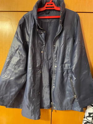 Marks & Spencer trench coat with integrated sleeveless vest and hood blue size 22 like new