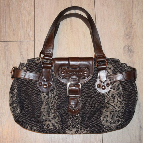 Longchamp Idole fabric and leather vintage handbag like new, brown