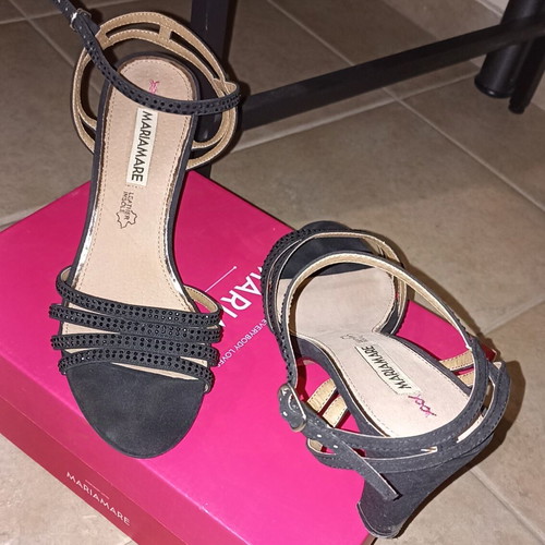 Mariamare sandals fabric and leather black size 40 like new