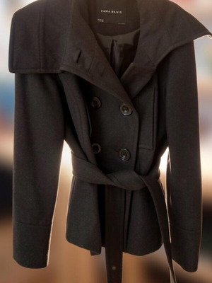 Zara short coat size L like new, dark gray