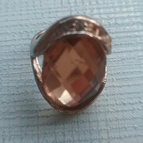 Vintage statement ring Premier Designs with large champagne crystal used
