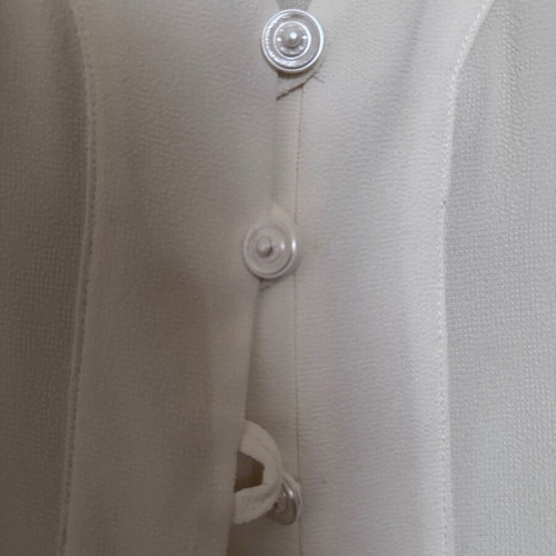 Women's blouse used, white, size L with buttons and shoulder pads