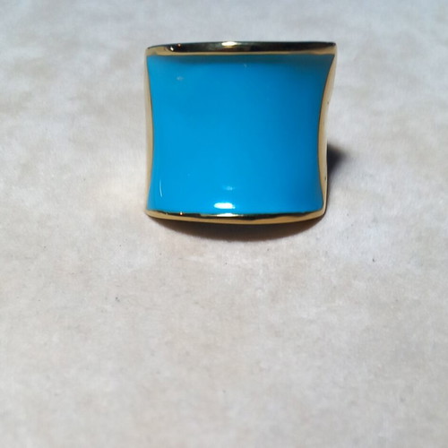 Loisir stainless steel ring with blue enamel, size 58, new