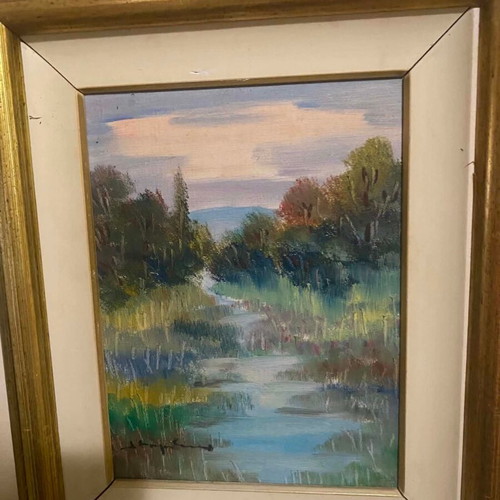 Landscape oil painting, 28x30 cm