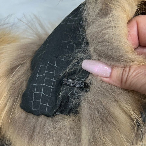 Fur women's raccoon collar new, brown, length 120 cm