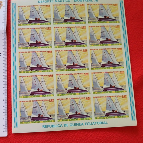 Montreal 1976 Olympics stamp sheet new, sailing event