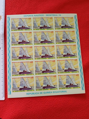 Montreal 1976 Olympics stamp sheet new, sailing event