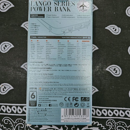 Powerbank slim RPP 96 new fast charge with dual USB ports