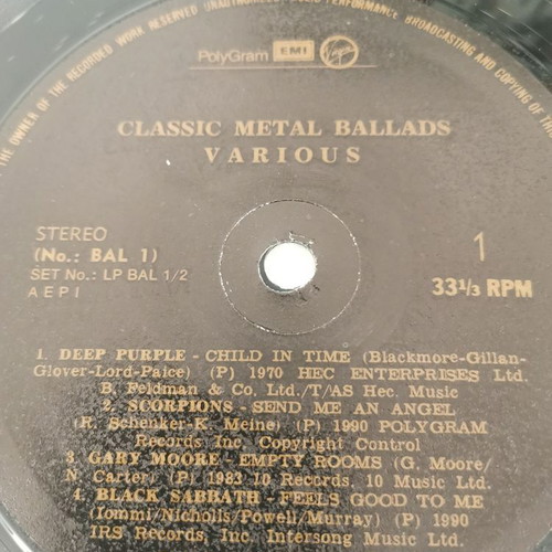 Classic Metal Ballads double vinyl record used