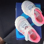 Under Armour girls' athletic shoes used, size 22, gray and pink