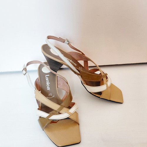 Leather sandals size 39-40 new beige brown