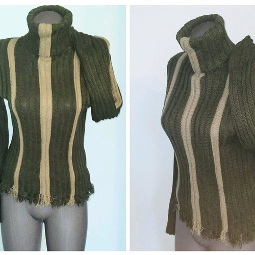 Green polo collar sweater like new, large size L-2XL