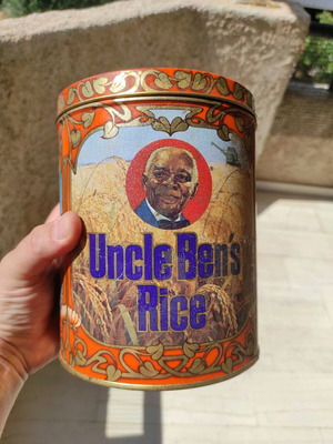 Uncle Ben's Rice Vintage 1980 Tin with Original Logo, Like New