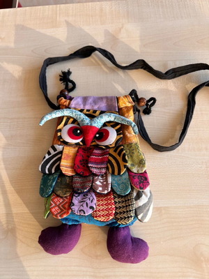 Owl bag used with strap and hidden pocket