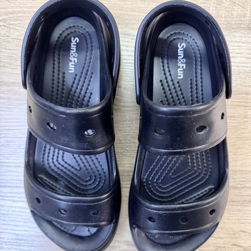 Sun & Fun Anatomical Sandals Size 38 New Black