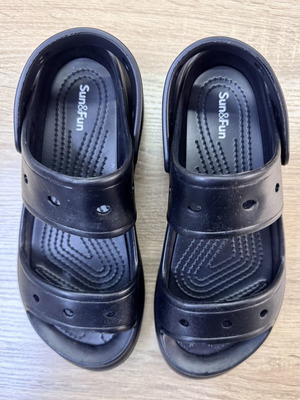 Sun & Fun Anatomical Sandals Size 38 New Black