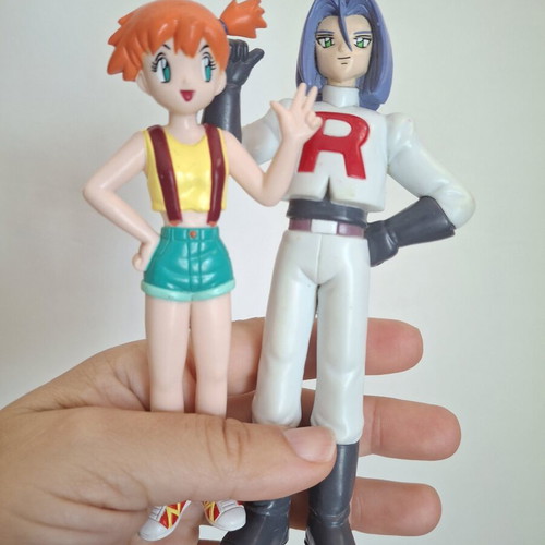 Pokemon Pocket Monsters Team Rocket Musashi James & Misty Figures used 1998 TOMY AULDEY