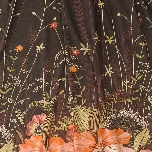 Long dress with floral print, brown, size L