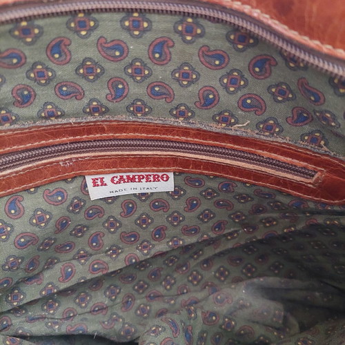 El Campero vintage leather shoulder bag brown like new