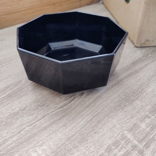 Arcoroc France black glass bowl for salad or fruit used