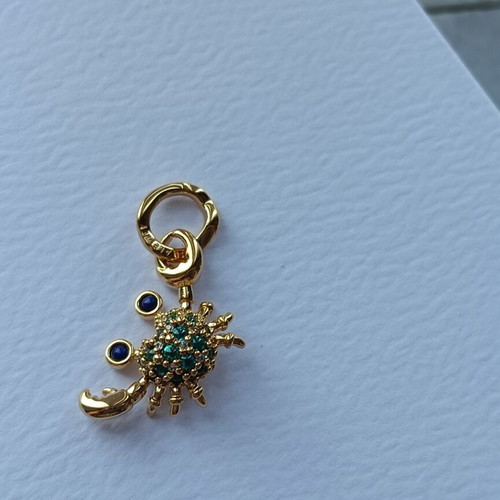 Pandora charm 14k gold-plated crab with zircon details new