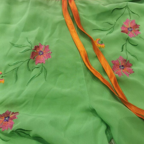 Pajama pants used, size M, pink and green, see-through