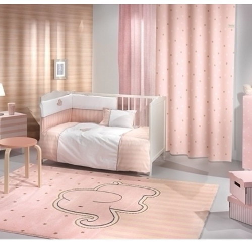 Saint Clair baby room rug and curtain used, pink