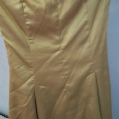 Satin dress gold strapless size M like new