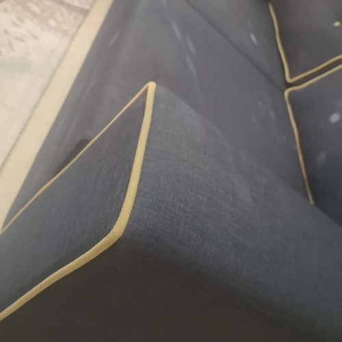 Corner sofa blue with pillows like new
