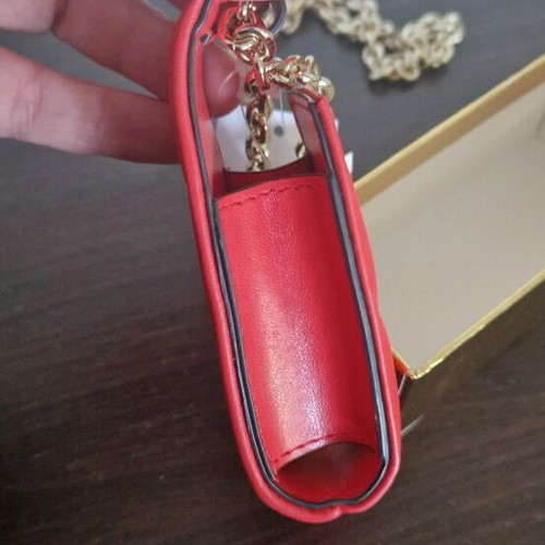 Michael Kors lipstick bag red new with gold chain