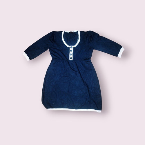 Navy Blue Babydoll Dress size M like new, blue with white details