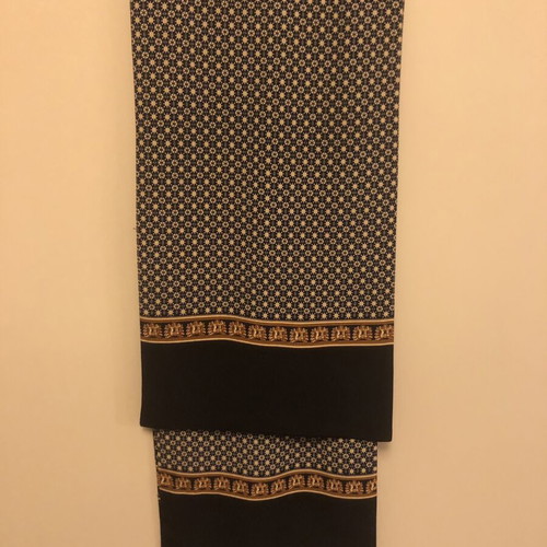 Vintage SunKyung Silk Scarf 125x25 cm blue and gold like new