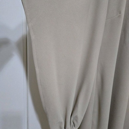 Raccar dress new, mini beige crepe with unique sleeve