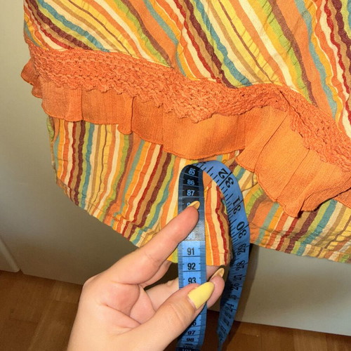 Dress size M, yellow and orange