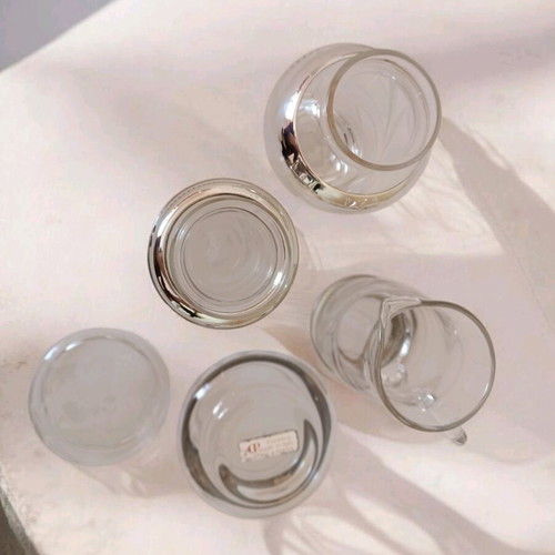 Handmade miniatures like new made of glass and silver leaf