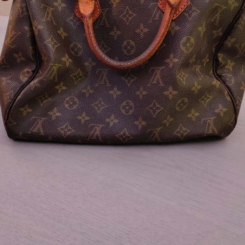 Louis Vuitton Speedy 30 handbag used, brown, zipper replaced, slight discoloration